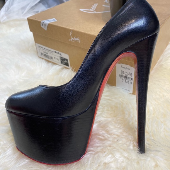 Christian Louboutin Dolly Leather Red Sole Platform Pumps - Picture 3 of 8